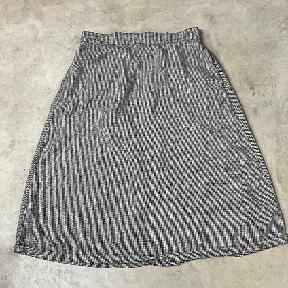 Croft & Barrow Black and White Houndstooth ALine Midi Skirt SizeL